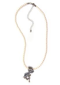 Allgäu Rebell ALLGÄU REBELL Damen Collier "Hirsch", beige, Basic, Metall, Halsketten, mit Hirschkopfanhänger und Schleife