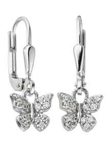 Jobo Damen Paar Ohrhänger "Kinder-Ohrringe Schmetterling", Silber 925 (Sterlingsilber), silber, Silber 925 (Sterlingsilber), Ohrringe, 925 Silber mit