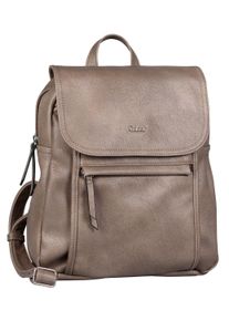 Gabor Rucksack "Mina", beige, 100% Polyurethan, klassisch, Rucksäcke, aus weichem leichten Lederimitat, lässig im praktischen Format