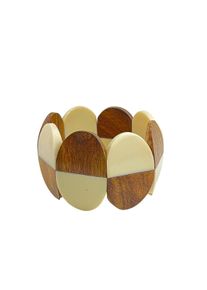 Damen Armband "Patna", beige, Collezione Alessandro, Holz, Armbänder