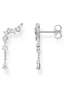 Thomas Sabo Damen Paar Ohrstecker "Ear Climber Eiskristalle, H2254-051-14", Silber 925 (Sterlingsilber), bunt, Silber 925 (Sterlingsilber), Ohrringe,