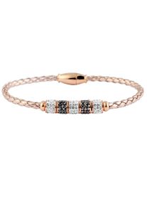 Adelia´s ADELIA ́S Damen Edelstahlarmband "Damen Armband aus Edelstahl mit Similisteine 17 cm", 17, Edelstahl, beige, Edelstahl, Armbänder