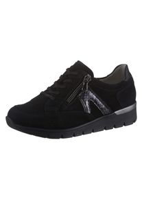Waldläufer WALDLÄUFER Damen Schnürschuh, Gr. 7, schwarz, Nubukleder, Glattleder, modisch, Schuhe