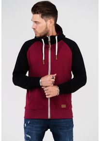 behype Herren Sweatjacke "HENRAY", rot, casual, Gr. L, mehrfarbig, 70% Baumwolle, 30% Polyester, Sweatjacken, mit erhöhtem Kragen