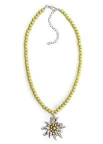 Allgäu Rebell ALLGÄU REBELL Damen Kette mit Anhänger "Trude", grün, Basic, PTFE-Kunststoff, Halsketten, Glasperlenkette