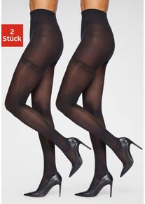 Lascana Damen Stützstrumpfhose, Gr. S, schwarz, Obermaterial: 93% Polyamid, 7% Elasthan, uni, Strumpfhosen, mit verstärktem Höschenteil