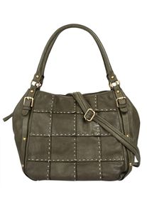 Samantha Look Damen Shopper, grün, Leder, unifarben, leicht glänzend, Taschen, echt Leder, Made in Italy