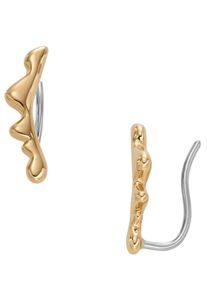 Skagen Damen Paar Ohrhaken "KARIANA LIQUID, SKJ1773710", Edelstahl, gold, Edelstahl, Ohrringe