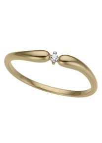 Firetti Damen Solitärring "Schmuck Geschenk Gold 585 Damenring Verlobungsring Goldring LIEBE", 17, 0,02 ct P2 = erkennbare Einschlüsse, Gelbgold
