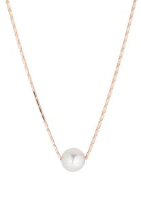 Firetti Damen Kette mit Anhänger "Schmuck Geschenk Gold 375 Halsschmuck Halskette Goldkette Ankerkette", Roségold 375-Perlen, L: 45cm B: 1mm, rosa,