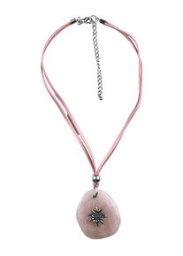 Allgäu Rebell ALLGÄU REBELL Damen Kette mit Anhänger "Evi", rosa, Basic, Stein, Halsketten, mit Edelweiß