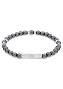 Calvin Klein Herren Armband "Schmuck Edelstahl Armschmuck Steinarmband Zugarmband BEADS", Edelstahl, grau, Edelstahl, Armbänder, mit Hämatit oder