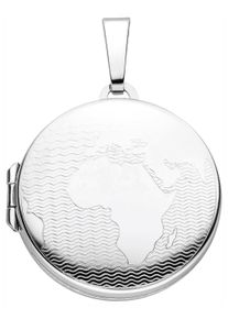 Jobo Damen Medallion-Anhänger "Anhänger Medaillon Weltkarte", Silber 925 (Sterlingsilber), silber, Silber 925 (Sterlingsilber), Schmuckanhänger, 925