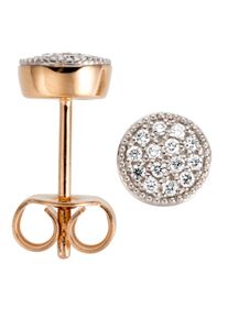 Jobo Damen Paar Ohrstecker "Ohrringe mit 28 Diamanten", SI = kleine Einschlüsse, Roségold 585-Diamanten, rosa, Rosu00e9gold 585, Diamanten, Ohrringe,