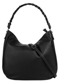 Samantha Look Damen Henkeltasche, schwarz, Leder, unifarben, leicht glänzend, Taschen, echt Leder, Made in Italy