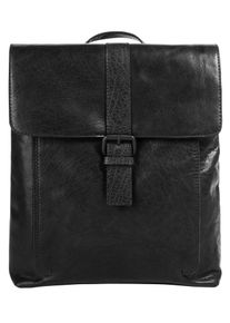 SPIKES & SPARROW Cityrucksack, SPIKES & SPARROW, schwarz, Rindsleder, Leder, klassisch, Rucksäcke, echt Leder