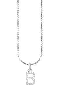 Thomas Sabo Damen Kette mit Anhänger "Buchstabe, KE2240 - KE2265-051-14-L45V, KE2240 - KE2265-414-14-L45V", 45, B, Silber 925 (Sterlingsilber), bunt,