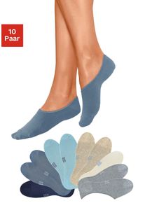 H.I.S. H.I.S Damen Füßlinge, Gr. 35, blau, Polyamid, Baumwolle, Elasthan, meliert, Socken, weit ausgeschnitten