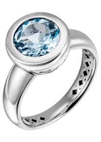 Jobo Damen Fingerring, 50, Silber 925 (Sterlingsilber), silber, Silber 925 (Sterlingsilber), Fingerringe, 925 Silber mit Blautopas