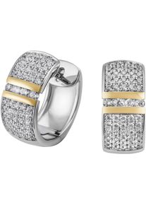 Firetti Damen Paar Creolen "Schmuck Geschenk Silber 925 Ohrschmuck Ohrringe Bicolor", Silber 925 (Sterlingsilber), gold, Silber 925 (Sterlingsilber),