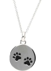 Firetti Damen Kette mit Anhänger "Schmuck Geschenk Silber 925 Halsschmuck Halskette runde Platte Pfoten", Silber 925 (Sterlingsilber), L: 45cm B: