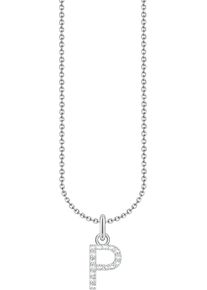 Thomas Sabo Damen Kette mit Anhänger "Buchstabe, KE2240 - KE2265-051-14-L45V, KE2240 - KE2265-414-14-L45V", 45, P, Silber 925 (Sterlingsilber), bunt,