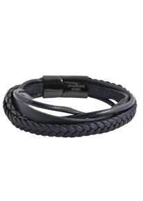 Adelia´s ADELIA ́S Herren Edelstahlarmband "Herren Armband aus Edelstahl 22 cm", 22, Edelstahl, schwarz, Edelstahl, Armbänder