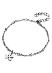 Firetti Fußkette "Schmuck Geschenk Körperschmuck Kleeblatt, Panzerkette", Edelstahl, silber, Edelstahl, Fußkettchen