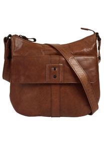 SPIKES & SPARROW Damen Umhängetasche, SPIKES & SPARROW, braun, Leder, unifarben, leicht glänzend, Taschen, echt Leder