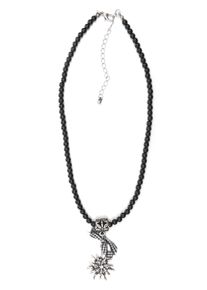 Allgäu Rebell ALLGÄU REBELL Damen Collier "Edelweiß", schwarz, Basic, Metall, Halsketten, mit Edelweiß und Schleife