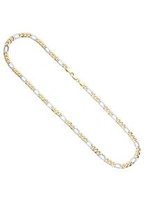 Jobo Damen Goldkette, Gelbgold 333-Weißgold 333, L: 50cm, gold, Gelbgold 333, Weißgold 333, Halsketten, Figarokette 333 Gold bicolor 50 cm