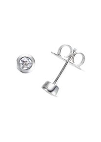 Damen Paar Ohrstecker "mit Zirkonia, Silber 925", Ø 3mm, Silber 925 (Sterlingsilber), silber, Giorgio Martello MILANO, Silber 925 (Sterlingsilber),