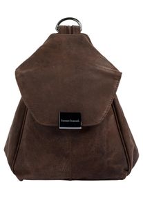 Bruno Banani Cityrucksack, braun, Rindsleder, Leder, unifarben, casual, Rucksäcke, echt Leder