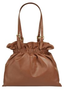 Samantha Look Damen Shopper, braun, Leder, unifarben, Taschen, echt Leder, Made in Italy