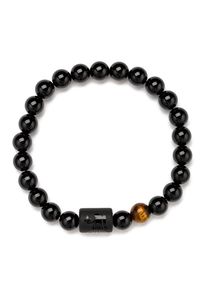 Firetti Damen Armband "Schmuck Geschenk Armschmuck Armkette Edelstein Sternzeichen", Jungfrau, Stein-Silikon, schwarz, Stein, Silikon, Armbänder,