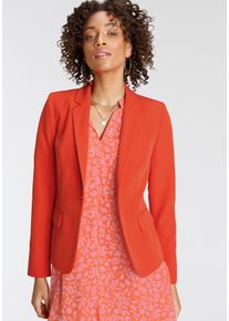 Tamaris Damen Kurzblazer, orange, feminin, Gr. 38, unifarben, Web, Obermaterial: 93% Polyester, 7% Elasthan. Futter: 100% Polyester, Blazer, in