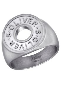 s.Oliver Herren Fingerring "Kreis, 2036852/-53/-54/-55", 60, Edelstahl, 1,5mm, silber, Edelstahl, Fingerringe
