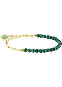 Thomas Sabo Damen Charm-Armband "imit. Malachit oder imit.Korelle, A2130-007-10-L19v, A2130-140-6-L19V", 19, Silber 925 (Sterlingsilber), gold,