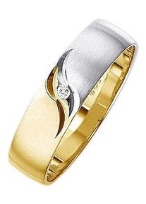Firetti Trauring "Schmuck Geschenk Gold 375 Hochzeit Ehering Trauring "LIEBE"", 20, 0,01 ct SI = kleine Einschlüsse mit Brillant, Gelbgold 375, 5mm,