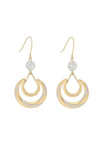 Vivance Damen Paar Ohrhaken "sparkling", Gelbgold 585, gelb, Gelbgold 585, Ohrringe