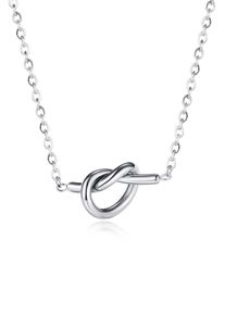 Firetti Damen Kette mit Anhänger "Schmuck Geschenk Knoten", Edelstahl, L: 48cm B: 1,6mm, silber, Edelstahl, B:1,6mm, Halsketten