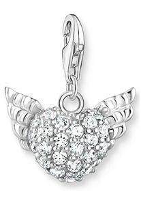 Thomas Sabo Damen Charm-Einhänger "Flügelherz weiße Steine, 0626-051-14", bunt, Silber 925 (Sterlingsilber), Charms, mit Zirkonia (synth.)