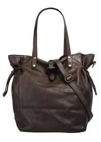 FORTY Damen Shopper, braun, Leder, unifarben, leicht glänzend, Taschen, echt Leder, Made in Italy
