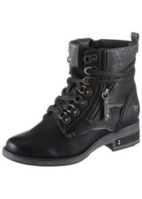 Mustang Shoes Damen Winterstiefelette, Gr. 45, schwarz, Lederimitat, modisch, Schuhe