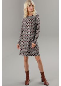 Damen Jerseykleid, bunt, modisch, Gr. 44, Aniston SELECTED, gemustert, bedruckt, Milano Rib, Obermaterial: 89% Viskose, 9% Polyester, 2% Elasthan,