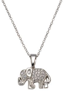 Firetti Damen Kette mit Anhänger "Schmuck Geschenk Silber 925 Halsschmuck Halskette Ankerkette Elefant", Silber 925 (Sterlingsilber), L: 47cm,