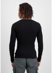Herren Longsleeve "Alpha Industries Men - Longsleeves X-Fit Rib LS", schwarz, Gr. L, Alpha Industries, Obermaterial: 50% Baumwolle, 50% Polyester,