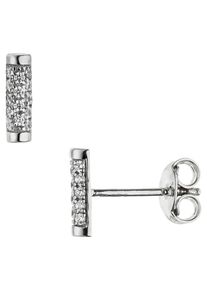 Jobo Damen Paar Ohrstecker, Silber 925 (Sterlingsilber), silber, Silber 925 (Sterlingsilber), Ohrringe, 925 Silber mit 28 Zirkonia