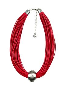 Allgäu Rebell ALLGÄU REBELL Damen Kette mit Anhänger "Betti", rot, Basic, Metall, Halsketten, mit kleinen Edelweiß verziert