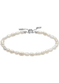 Skagen Damen Armband "Schmuck Geschenk Edelstahl Armkette AGNETHE PEARL, SKJ1833040", Edelstahl-Perlen, silber, Edelstahl, Perlen, Armbänder, mit